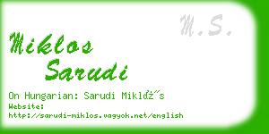 miklos sarudi business card